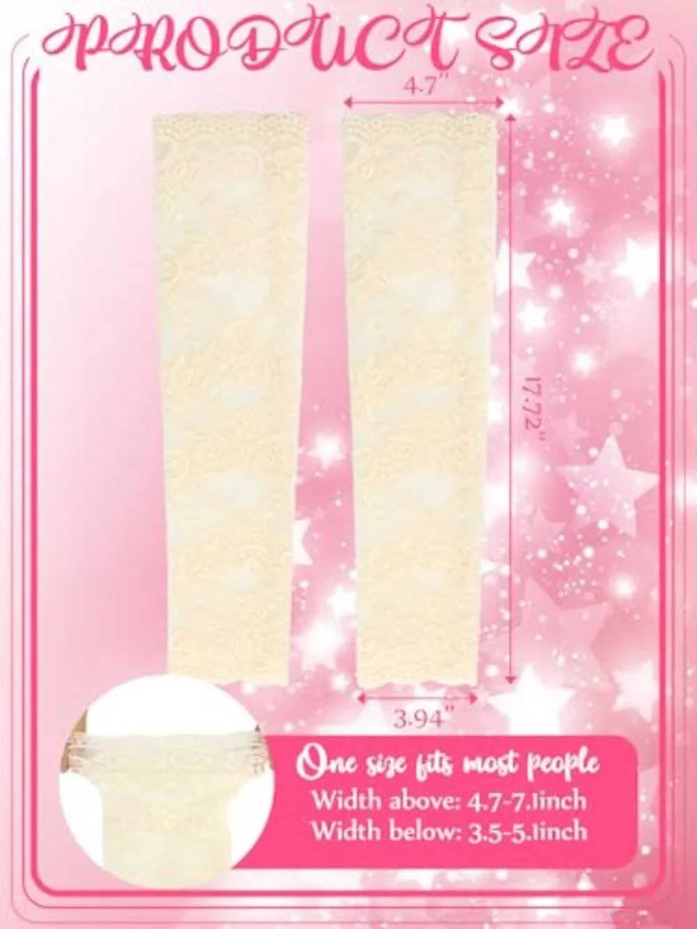 Lace Arm Sleeves for Women 4 Pairs Sun Protection Long